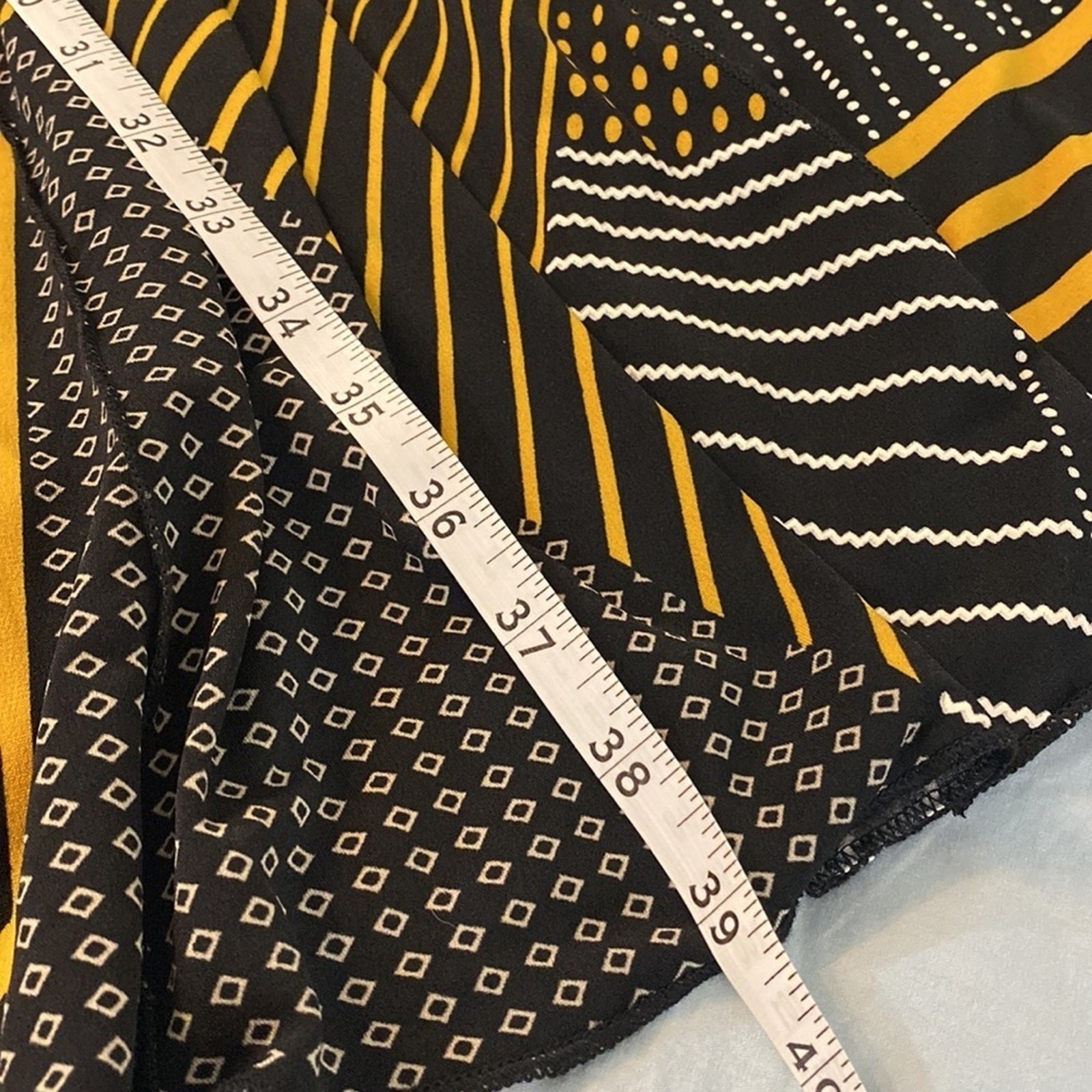 Ashley Stewart Bold Black White Yellow Fit and Flare Dress Size 14/16W