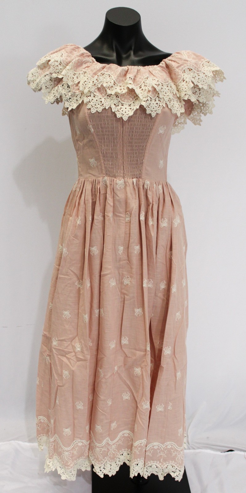 Lace Made Women’s Champagne Off-Shoulder Midi Corset Dress LB3 Pink Small NWT