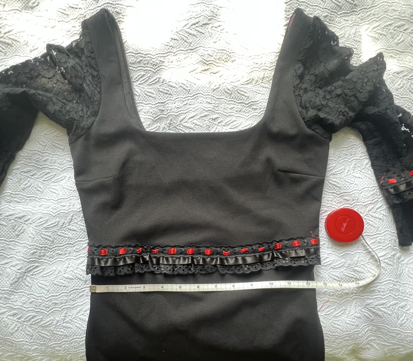 Authentic Flamenco Gypsy Dress Feria Spain Black Red Polka Dot Closet Creations