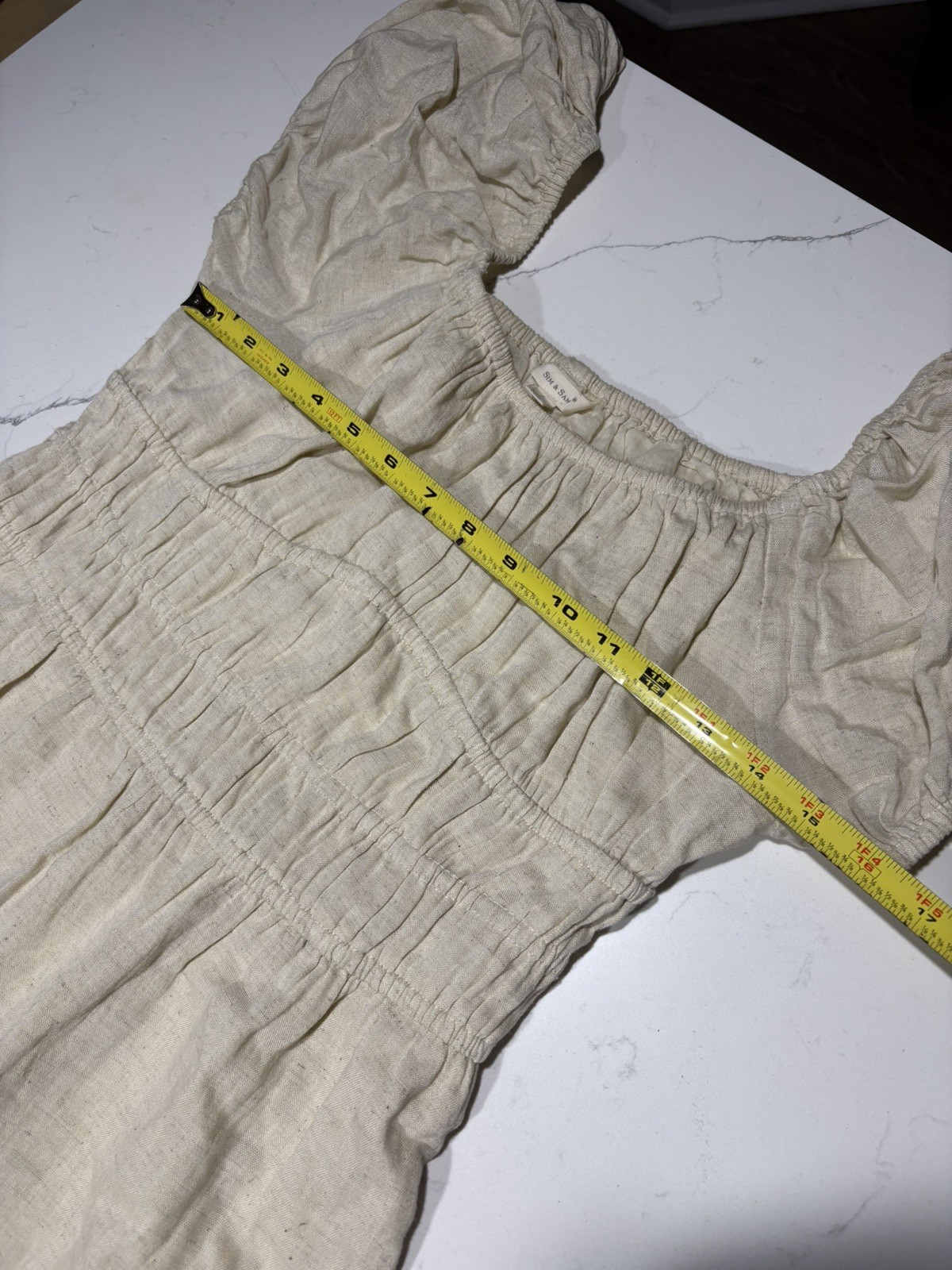 SIM and Sam Women’s Cotton Gauze Maxi Dress Lined, light Beige Size Large