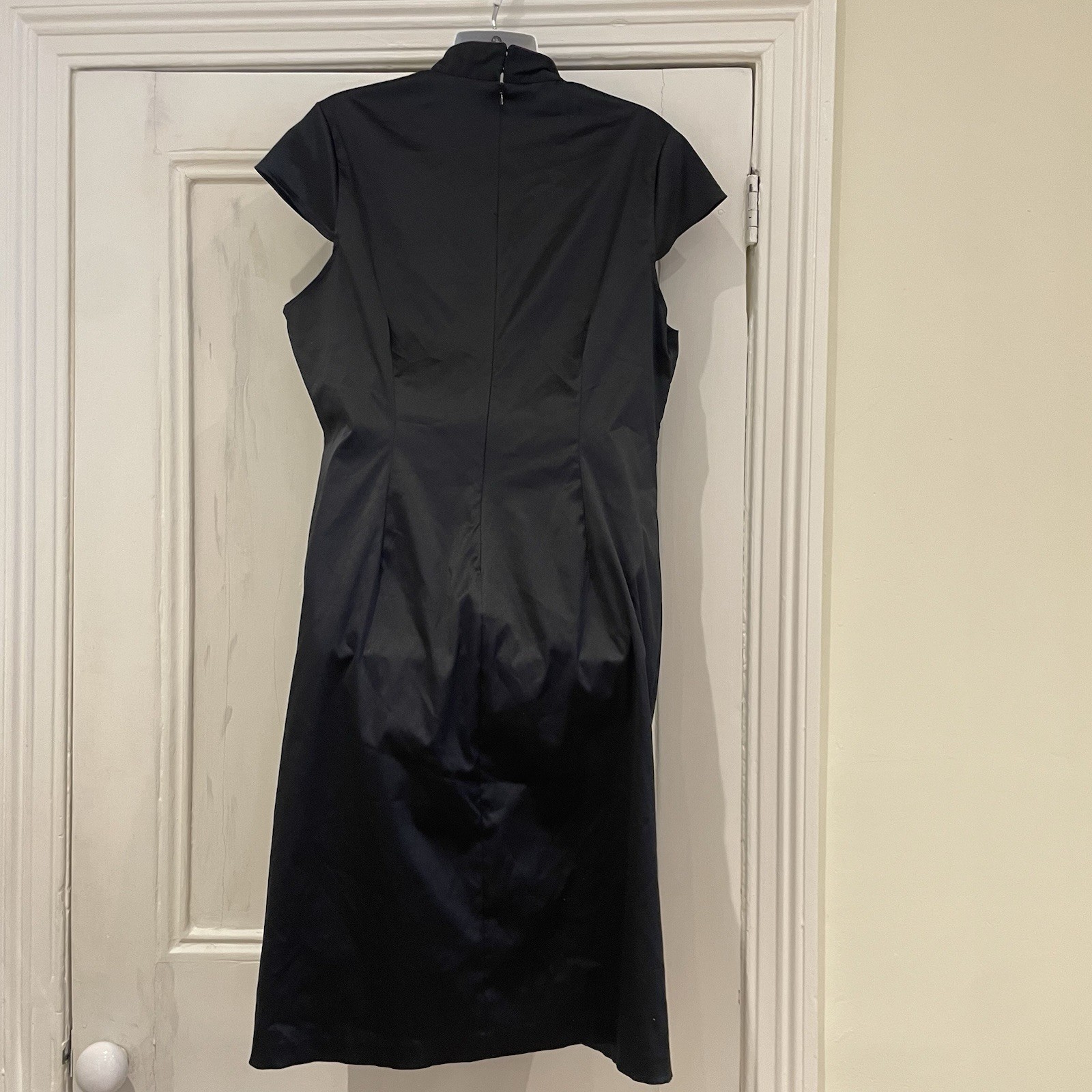 Dorothy Perkins Black Chinese Oriental Style Dress – UK 18 – Black Sateen Pink