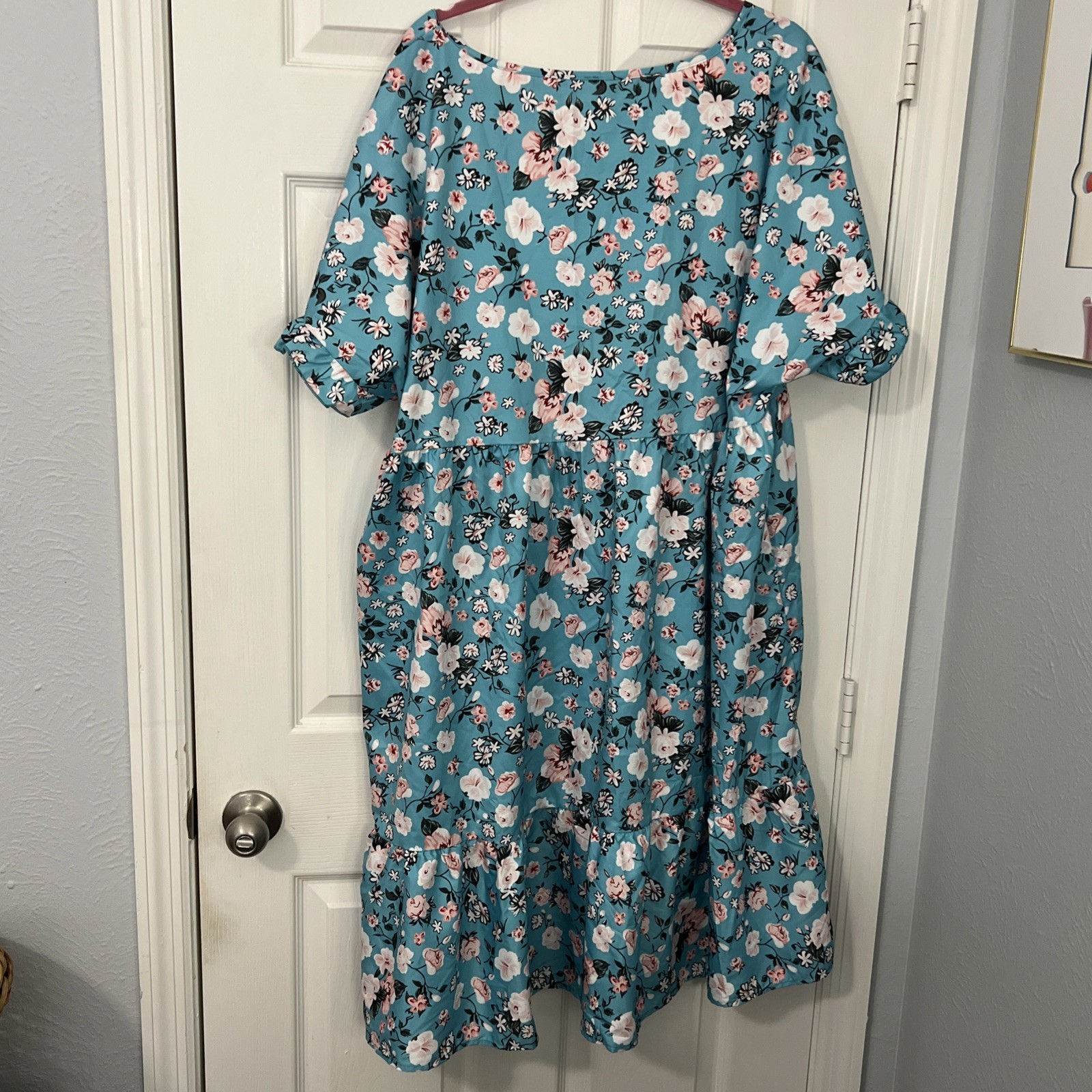 Pretty Floral Romantic Roses Spring / Summer Everyday Over The Head 5X Dress