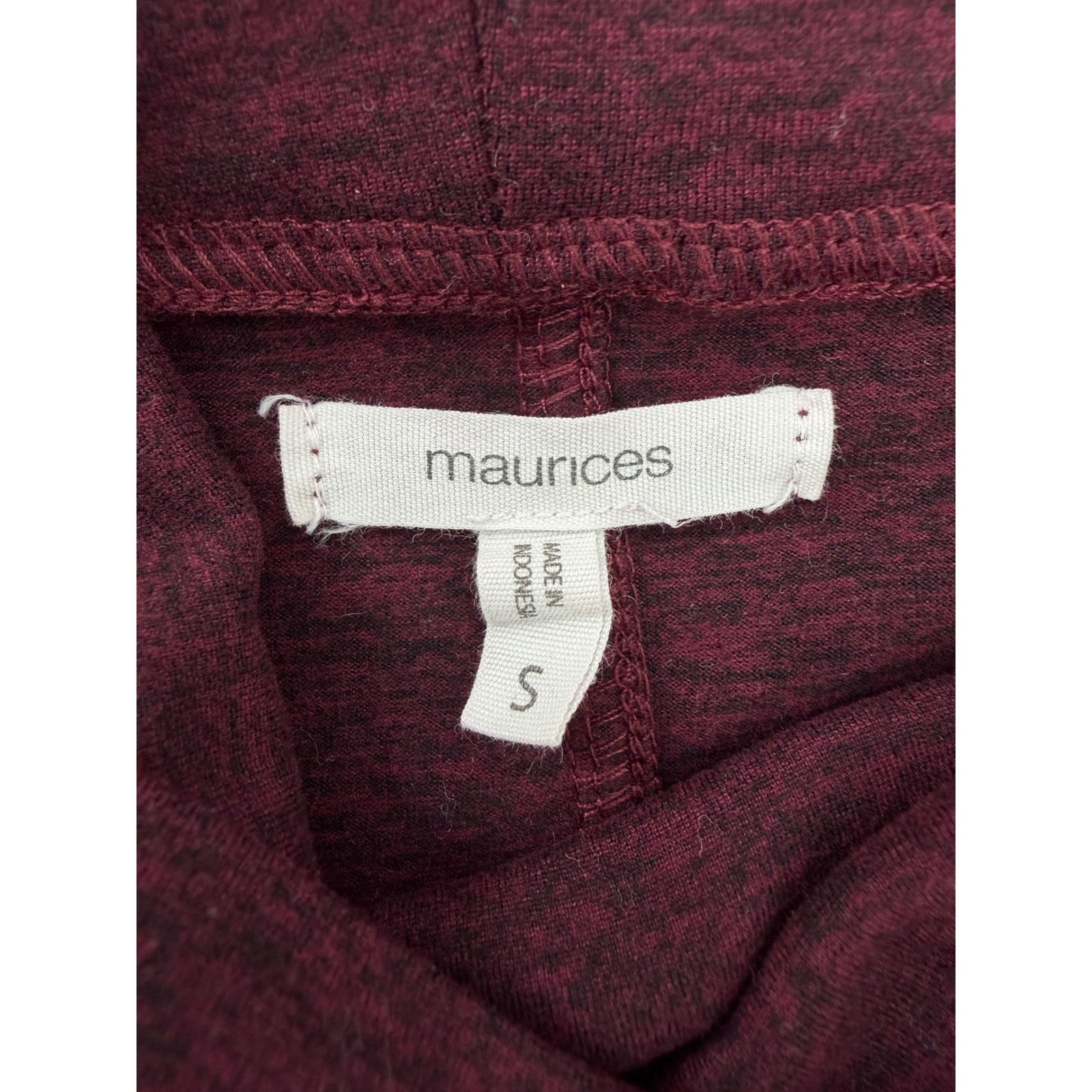 Maurices Womens Burgundy Heathered Cowl Neck Pockets Sweater Dress Small