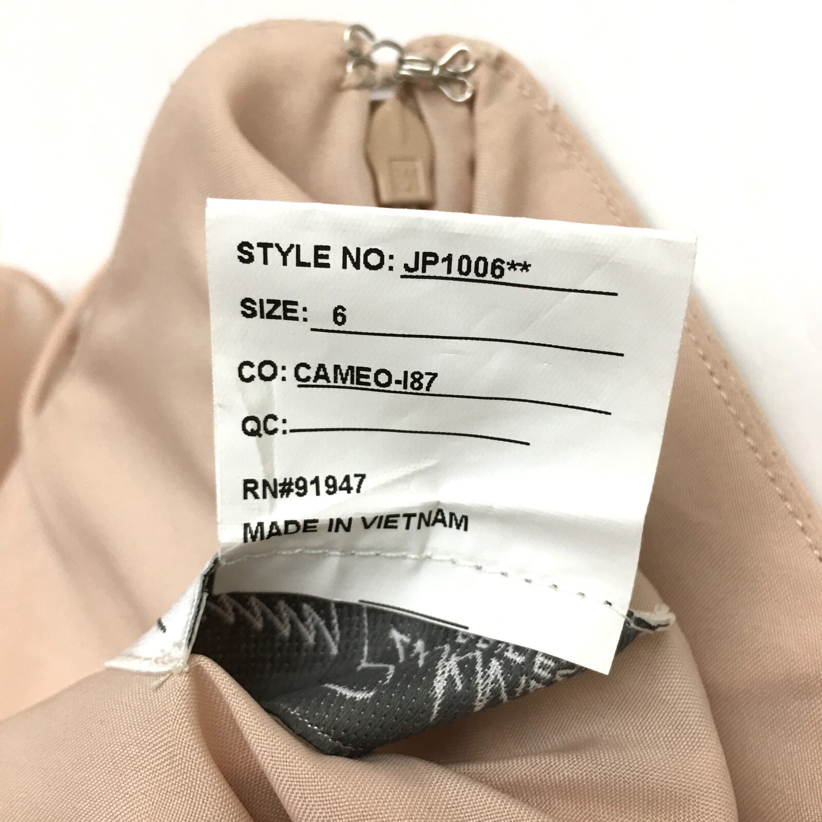 NEW Jenny Packham Gown Blush Pink Full Length style JP1006 size 6