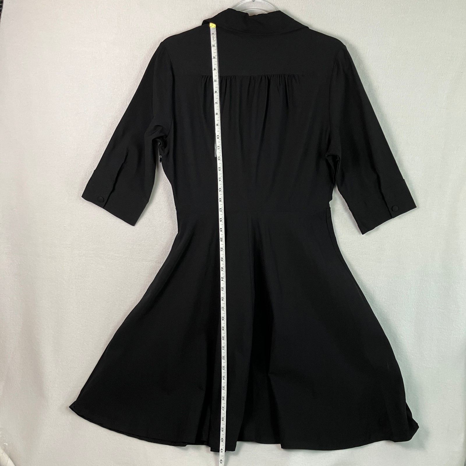 Miusol Collared Wrap-Style Dress Women’s Size XL Black 3/4 Sleeve NWT