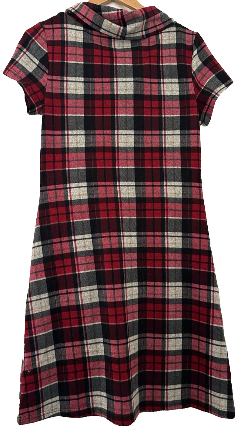 IZABEL LONDON. BNWT. RED CHECK PRINT SHIFT DRESS KNIT. SIZE 12