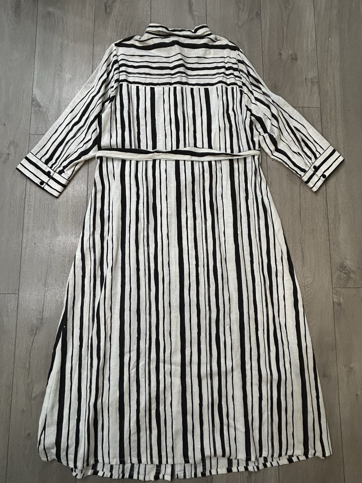 New Tags JD Williams Size 20 Midi Summer Cotton Shirt Dress Mono Stripe Print