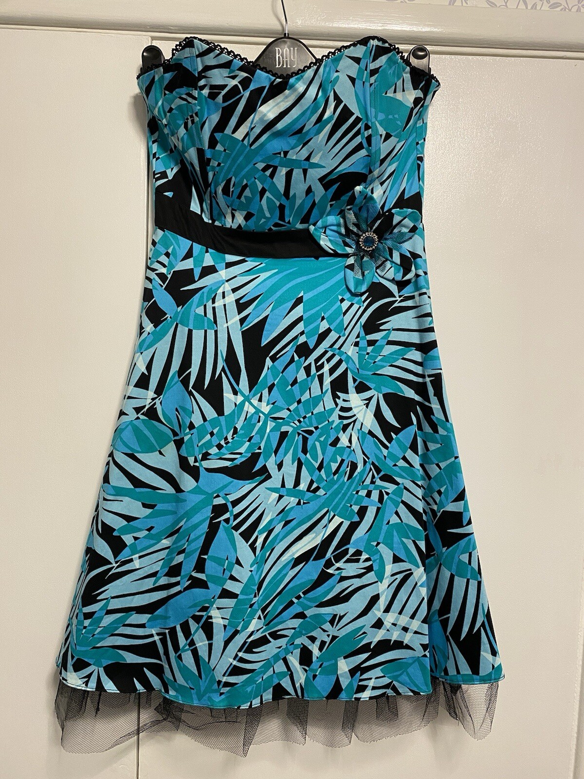 Turquoise And Black Cocktail Dress (Bay Trading Size 12)