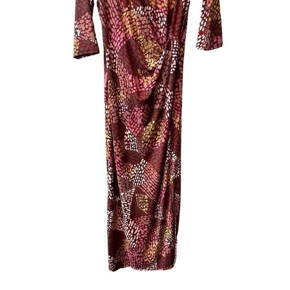 24/7 Boho Animal Print Patchwork Bodycon Maxi Dress Size M NWT Faux Wrap Fitted