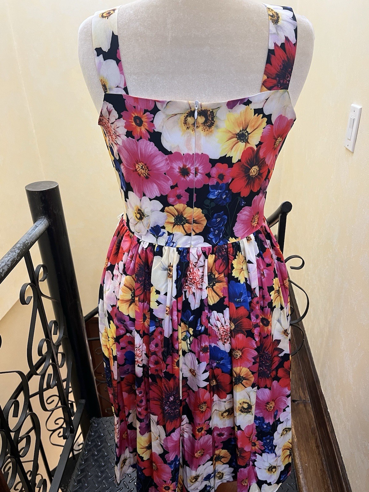 Floral-Print Overall Fit-&-Flare Midi Sundress designer inspired