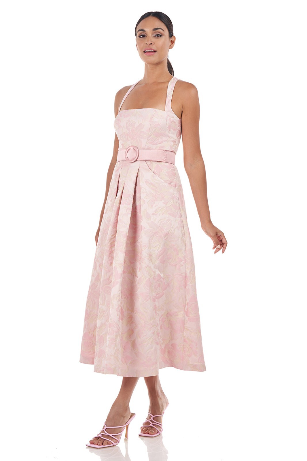 NWT KAY UNGER Morgana A-Line Pink Mauve Dress Sz 12-$378