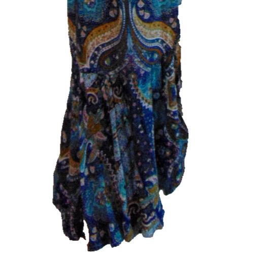 ADELE B. WOMENS COTTON PAISLEY LONG WRAP DRESS MULTI COLOR RUFFLED BOTTOM ~ S