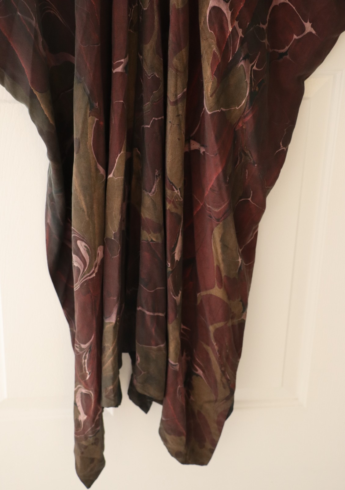 RUBY MOON 100% Silk Duster Long Dress Kimono Style Overlay Multi-Color Plus Size