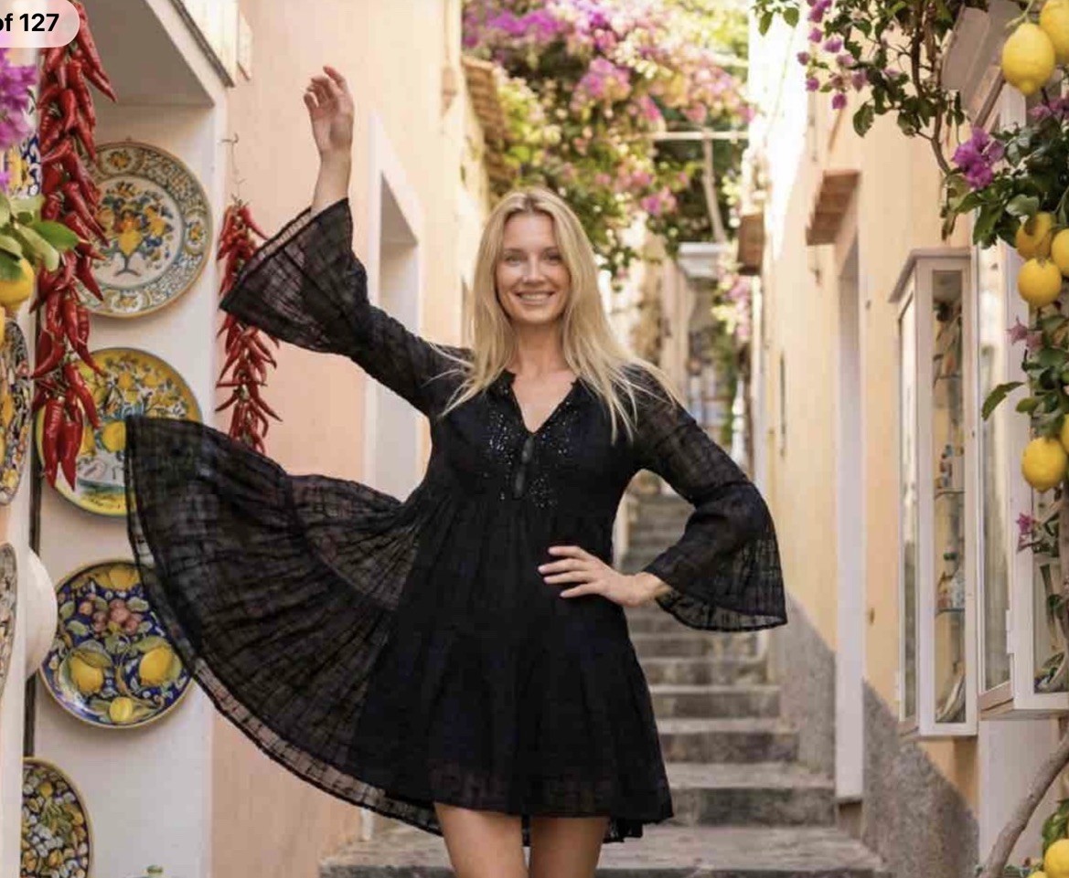 Antica Sartoria 2026 COLLECTION Black Lace Like Beaded Dress Stunning Nwt O/S