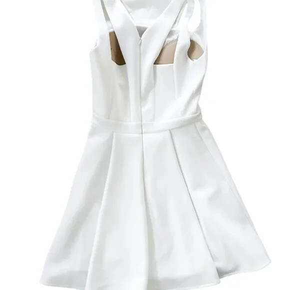 VERSACE COLLECTION White Cutout Runway Medusa Mini Dress Size 46