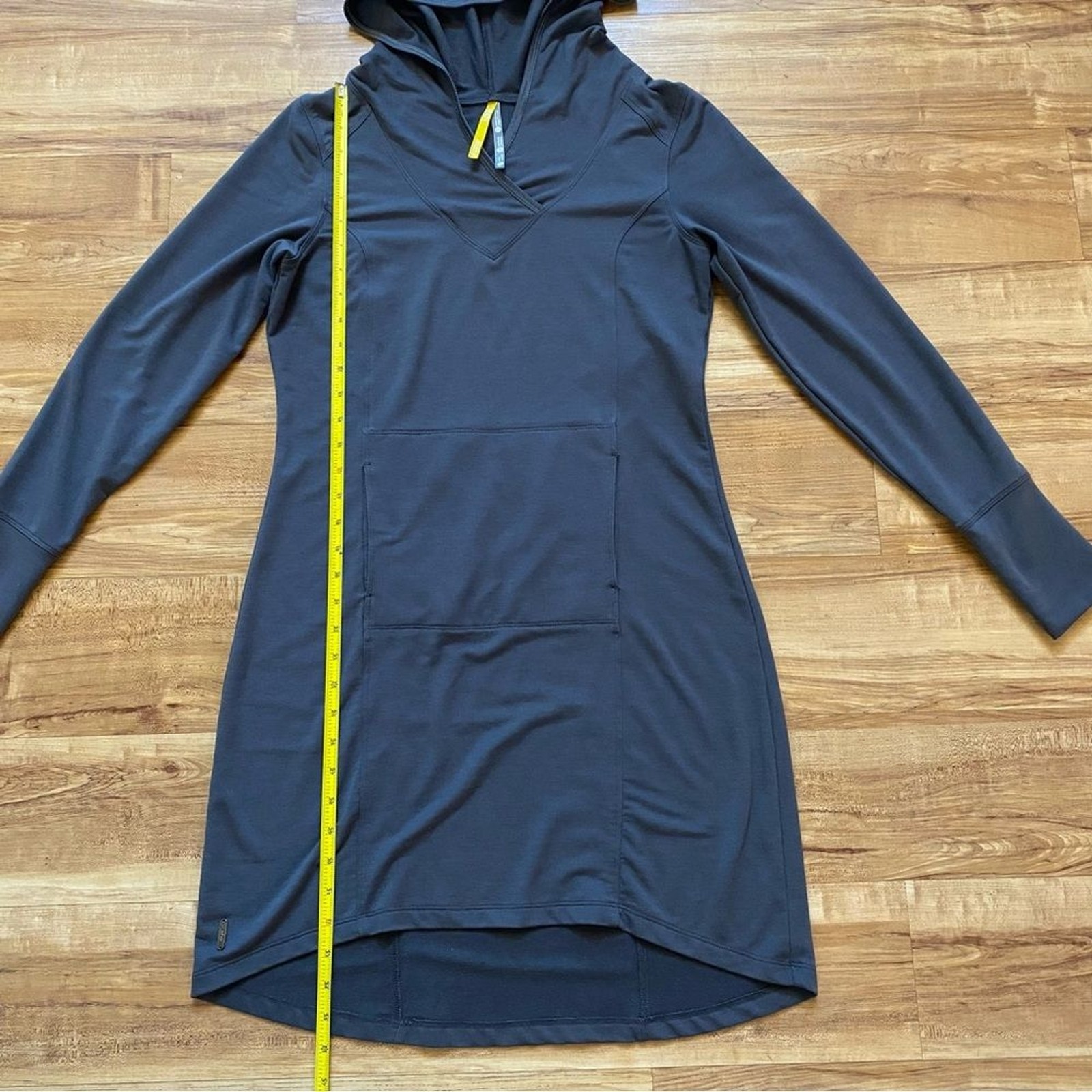 LOLE M Gray Hooded Tunic Lightweight Sweatshirt Dress Outdoor Camp Hike Nature