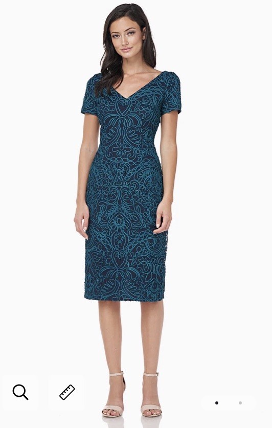 NWT JS Collection V – Soutache Jade Embriodered Cocktail Dress 8P