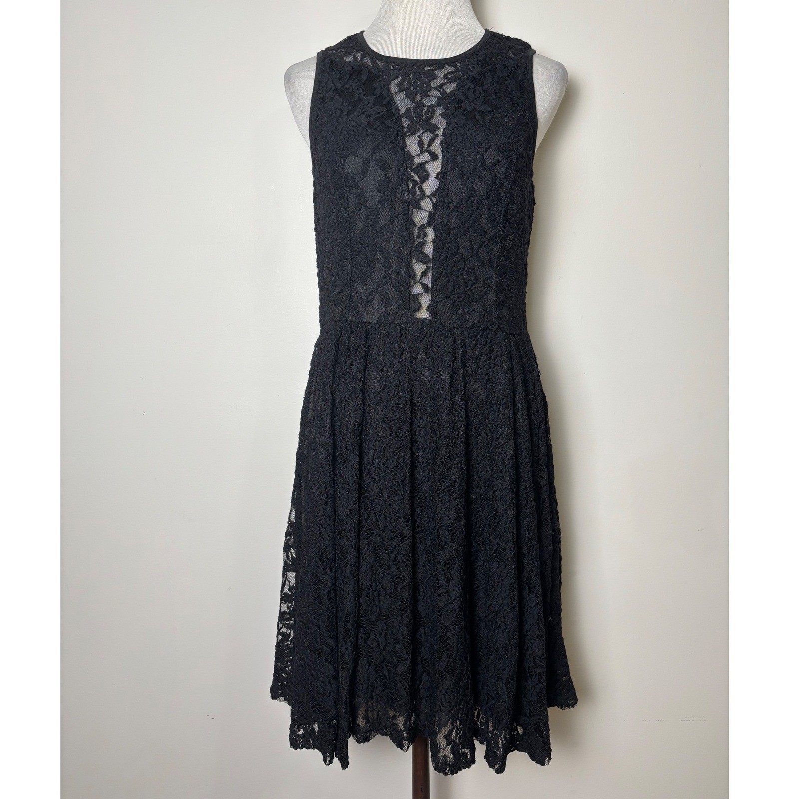 Liberty Love Sheer Mesh Floral Lace Dress XL Whimsigoth Skater Fairy Grunge