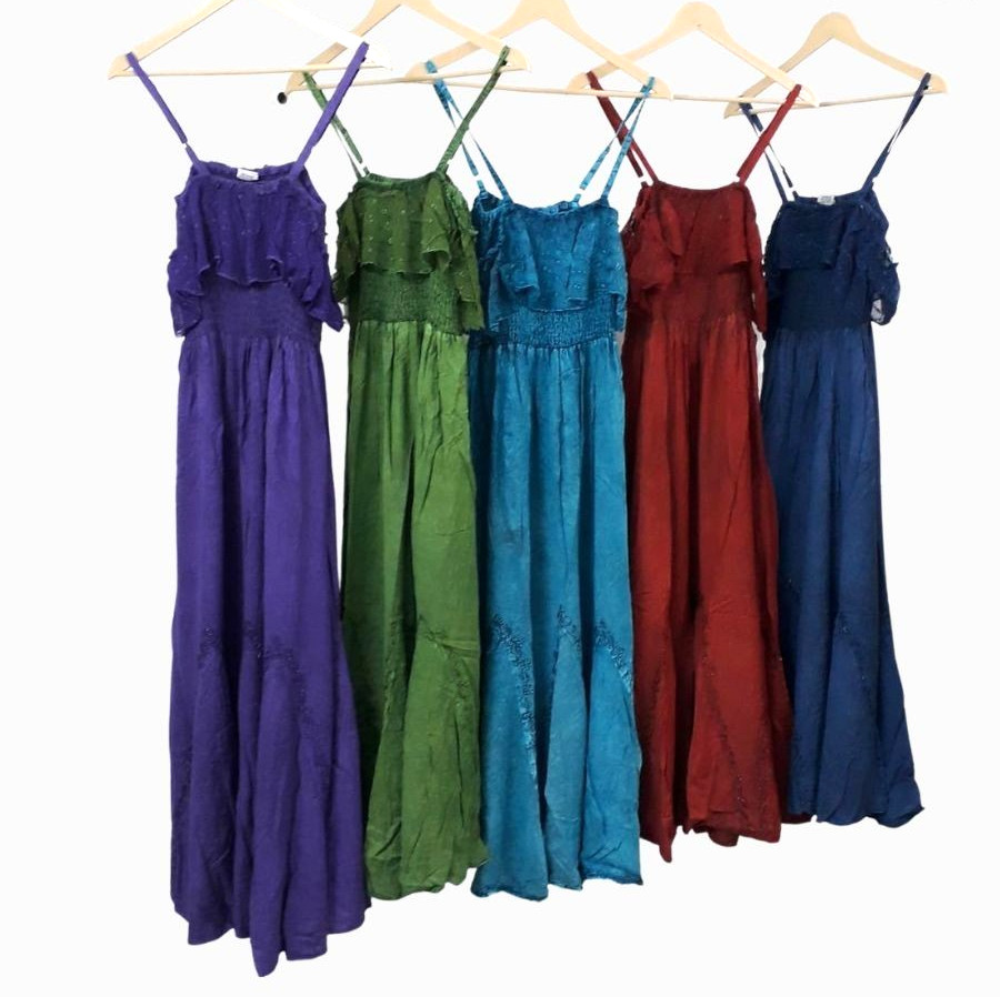 Women’s Off Shoulder Solid Net Layer Spaghetti Straps Party Dress Wholesale Mix