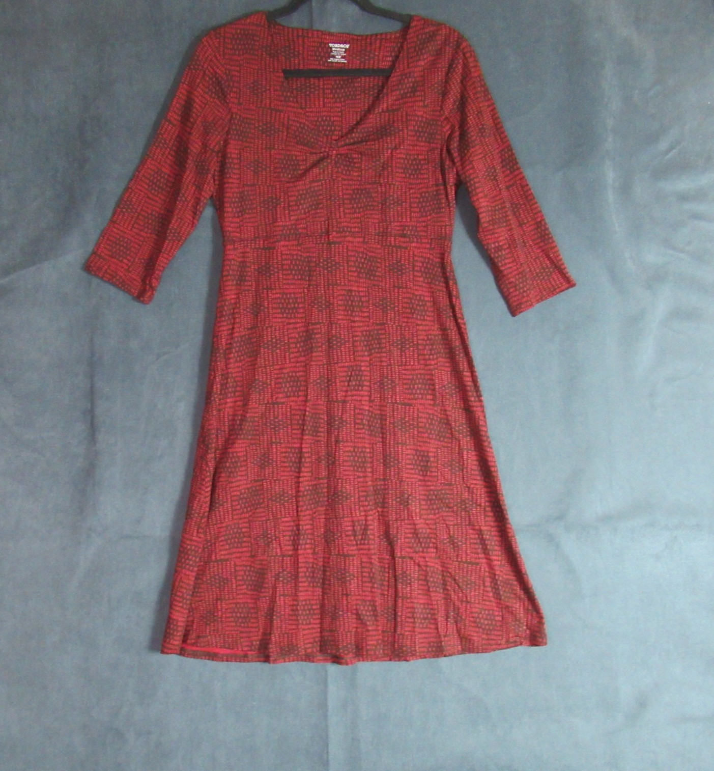 Toad & Co Dress Womens Medium Red Rosalinda Organic Cotton Tencel Hipster Work