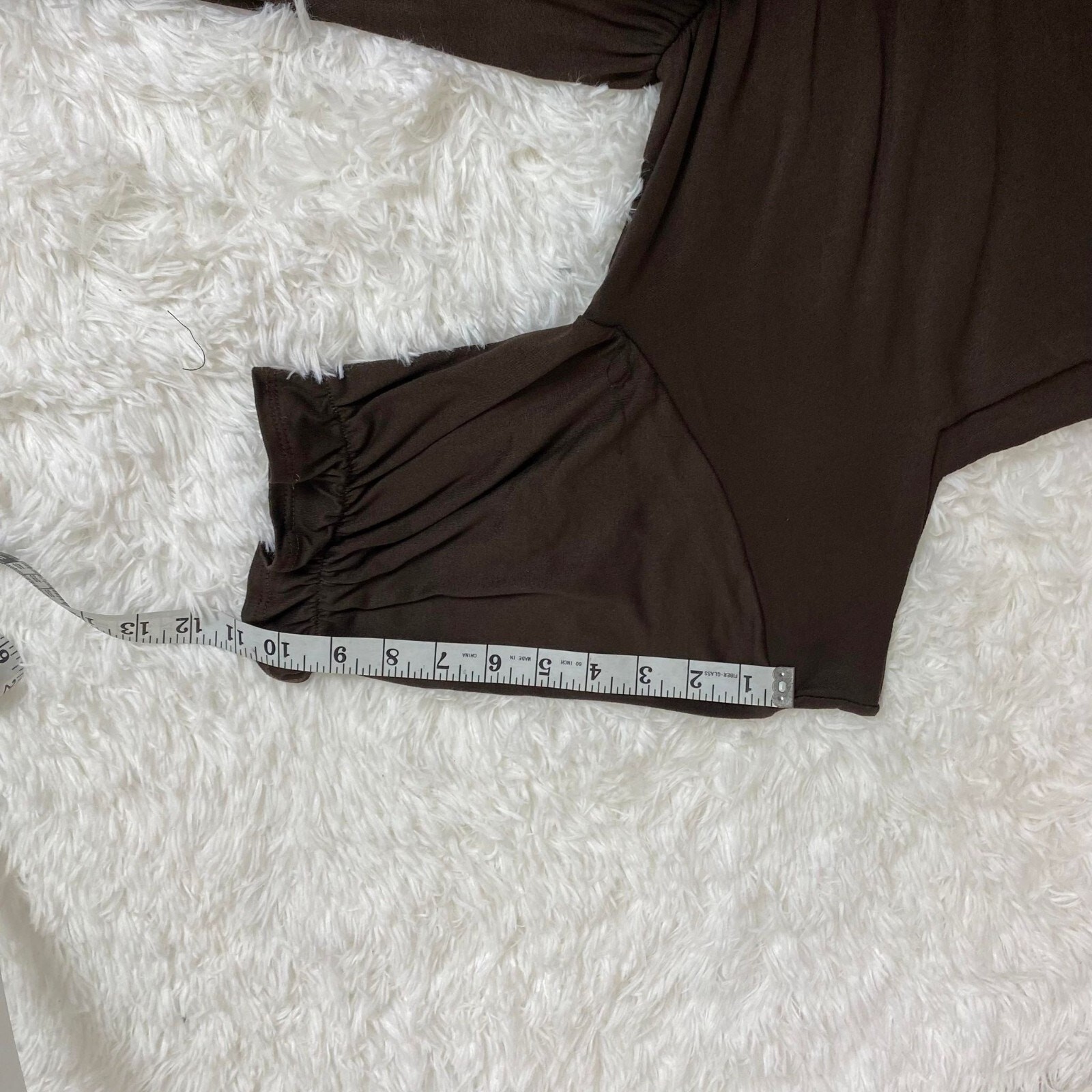 Puff Sleeve Square Neck Long Dress for Women, Fits Small to Medium,Brown