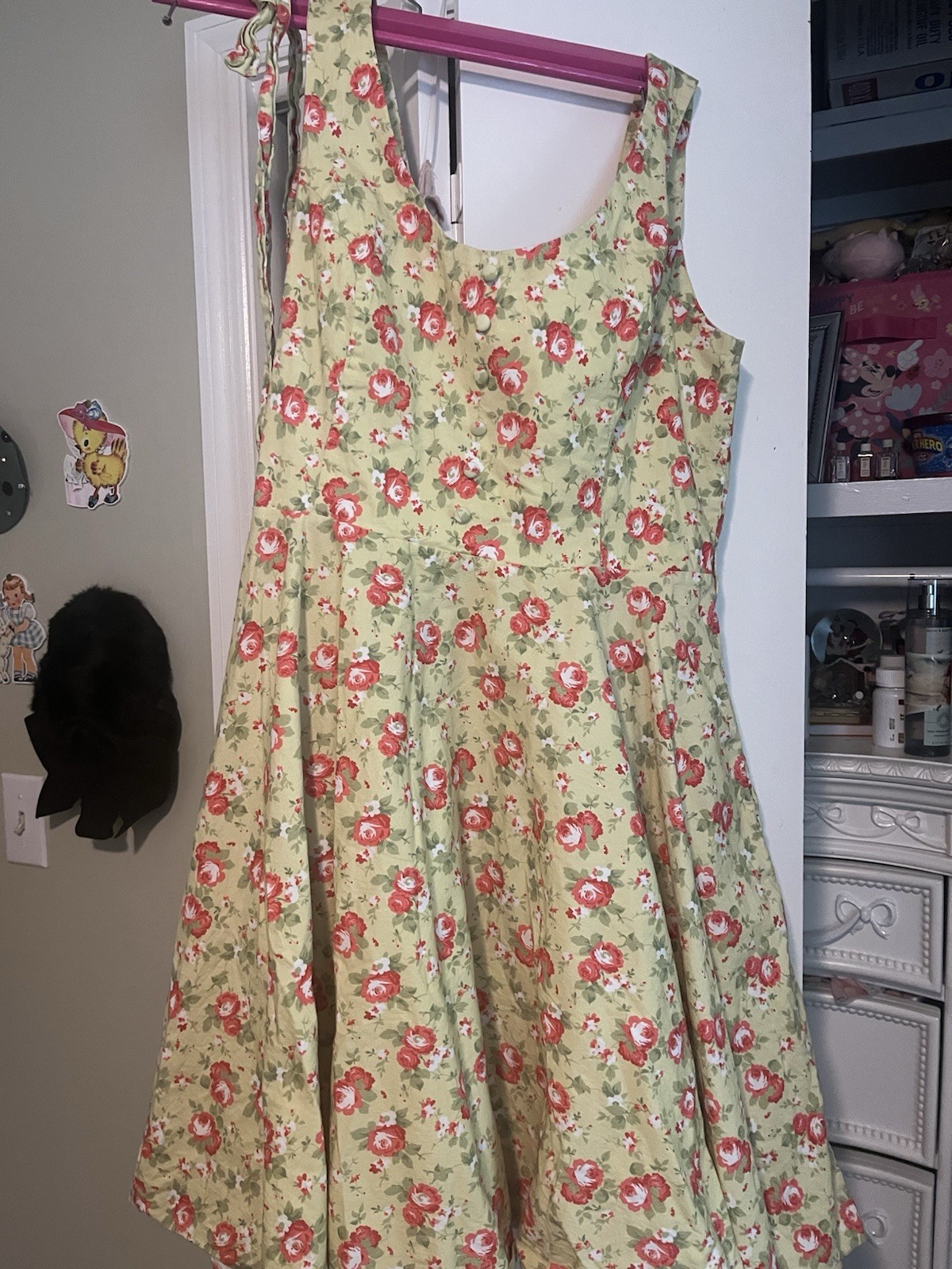 Unique Vintage Floral Garden Party Dress