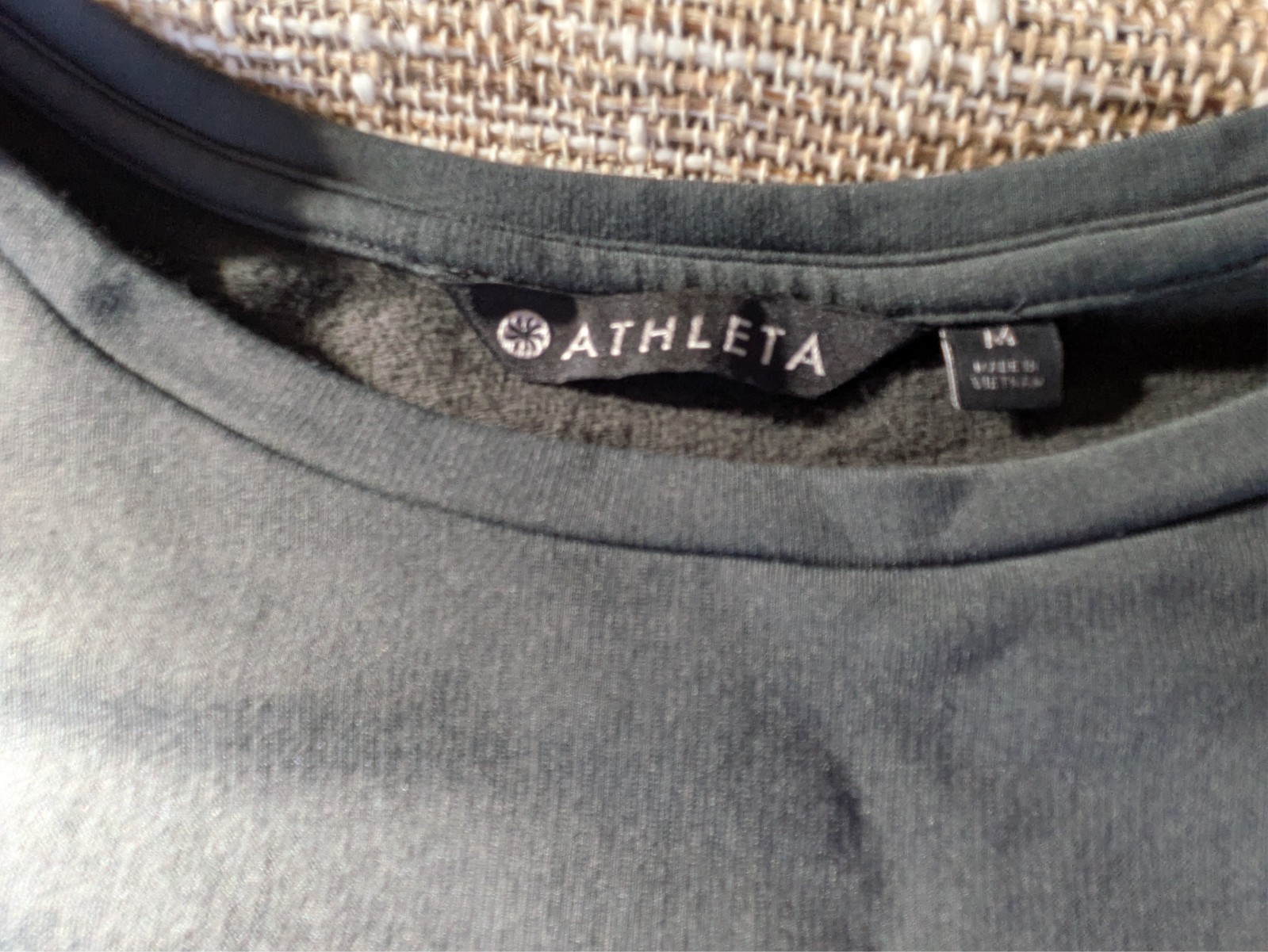 Athleta Pronto Pleated Dress Womens Size Medium Stretch Dolman Sleeve Gray #71