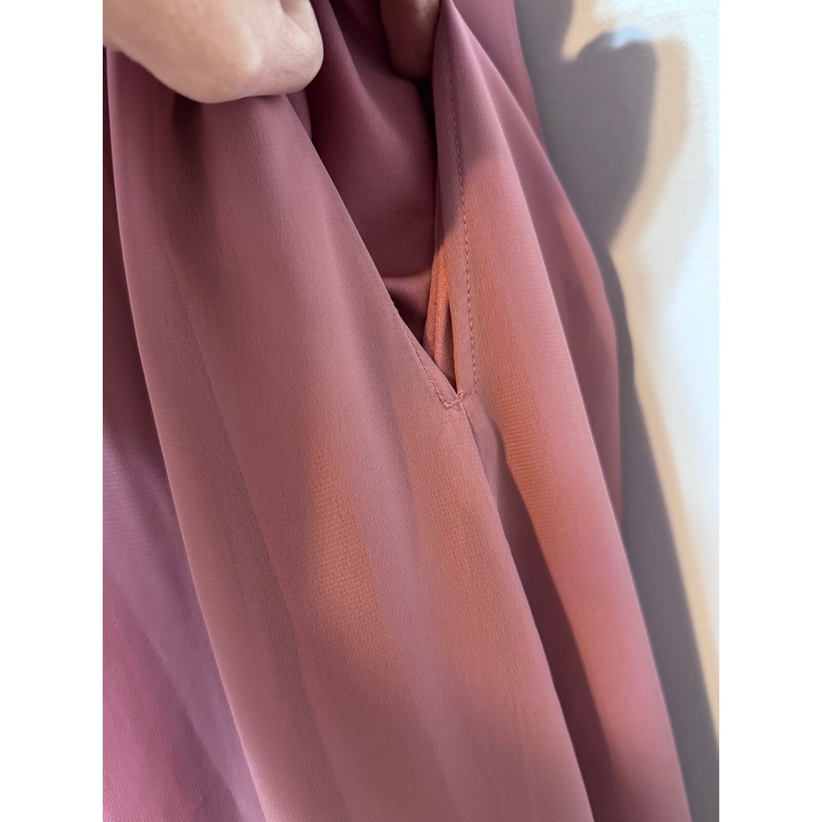 Birdy Grey Pink Chiffon Maxi Dress Bridesmaid Formal Gown XL