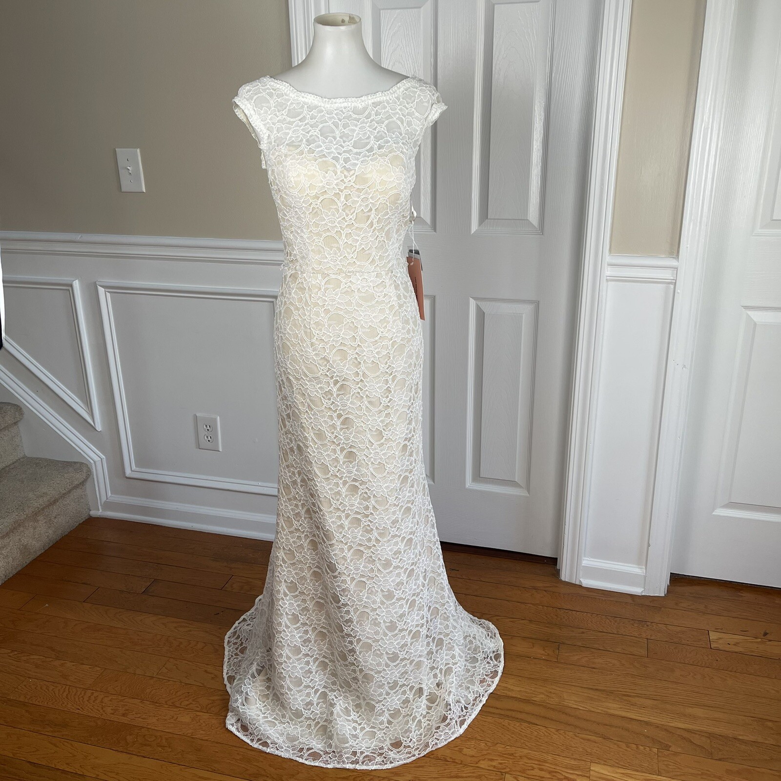 Morilee By Madeline Wedding Dress Size 14 White Open Back Sleeveless Maxi