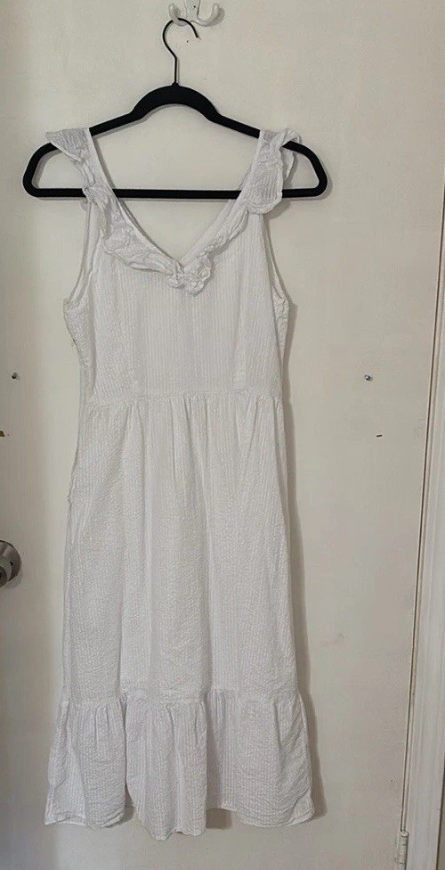 Vineyard Vines For Target White Seersucker Midi Dress Size Small