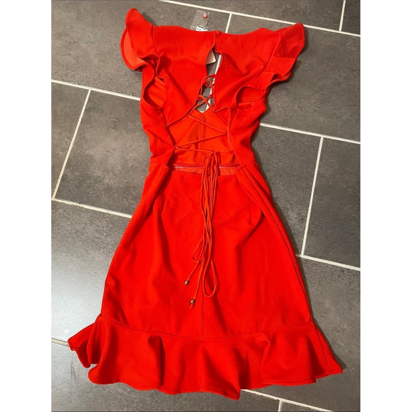 Selfie Leslie Take Note Frill Dress Scarlet Red size Medium