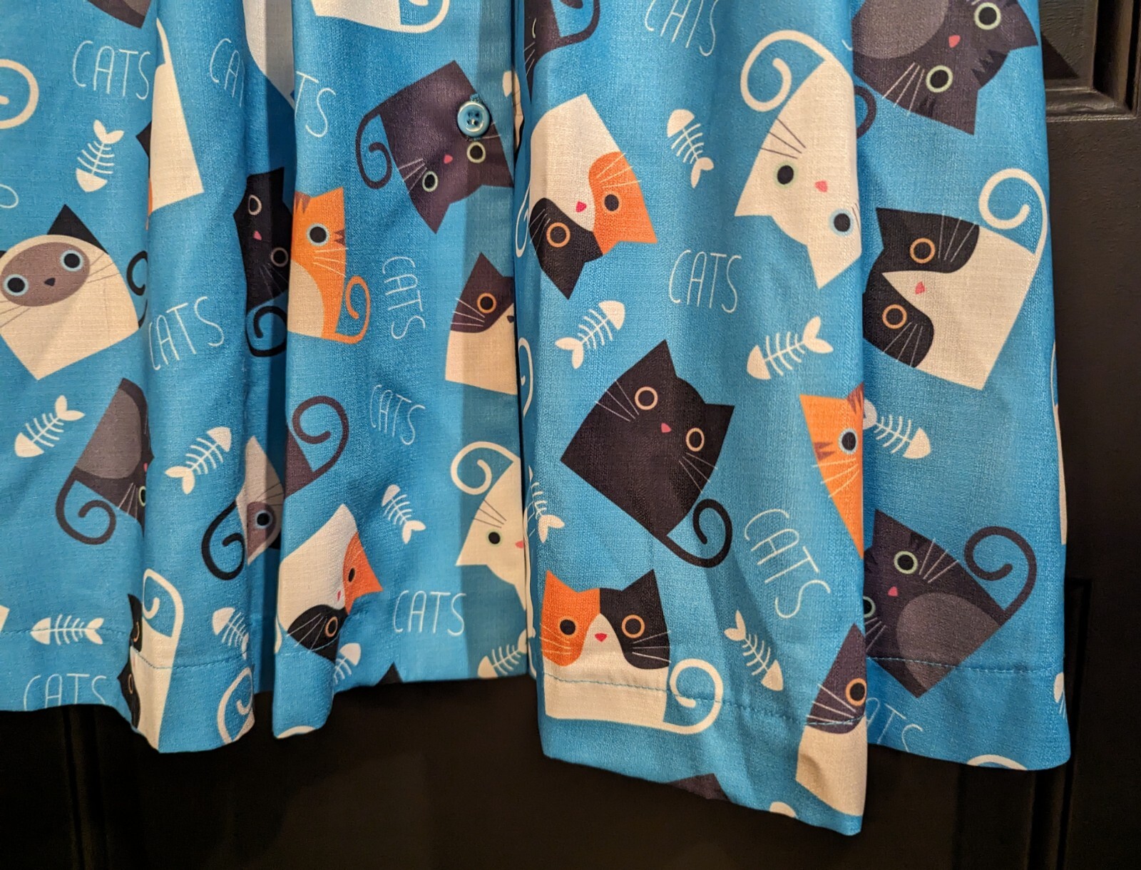 LA Soul Womens Blue Cat Collared Button-Up Flowy Belted Fit Flare Dress Sz M NWT