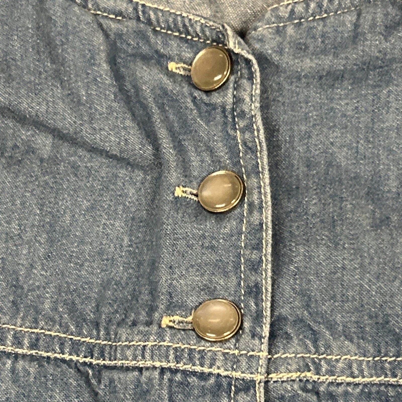 Aeropostale Overall Dress Junior Womens Large Aero Jean Pearl Snap Front Y2K 90s