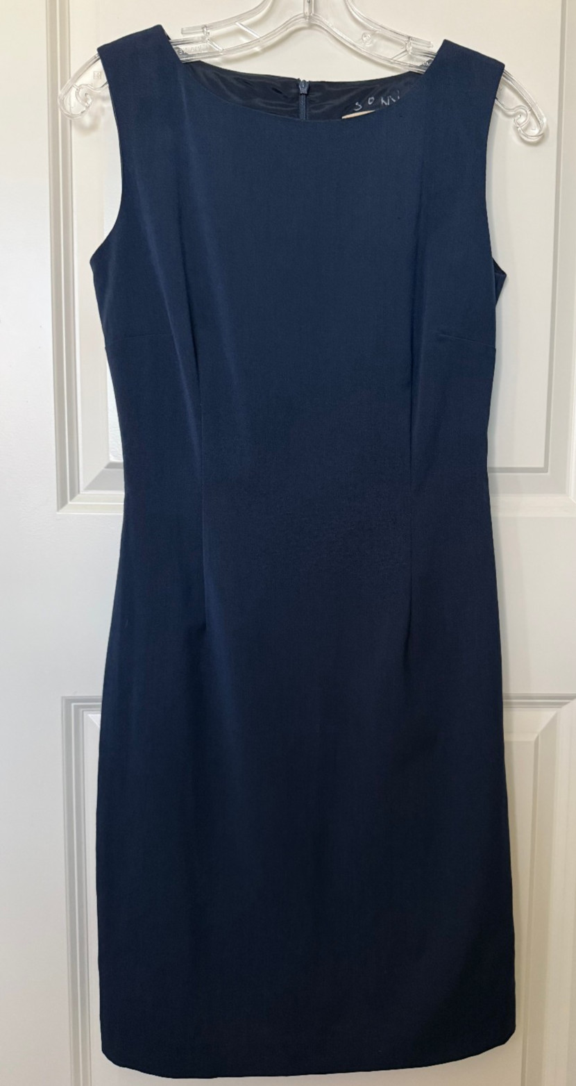 J.R. Morrissey Vintage Women’s Sleeveless Dress – Dark Blue/Navy Blue – Size 2