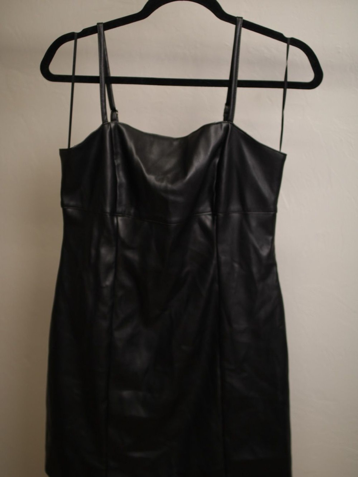 wild fable Black Faux-Leather Mini Slip Dress