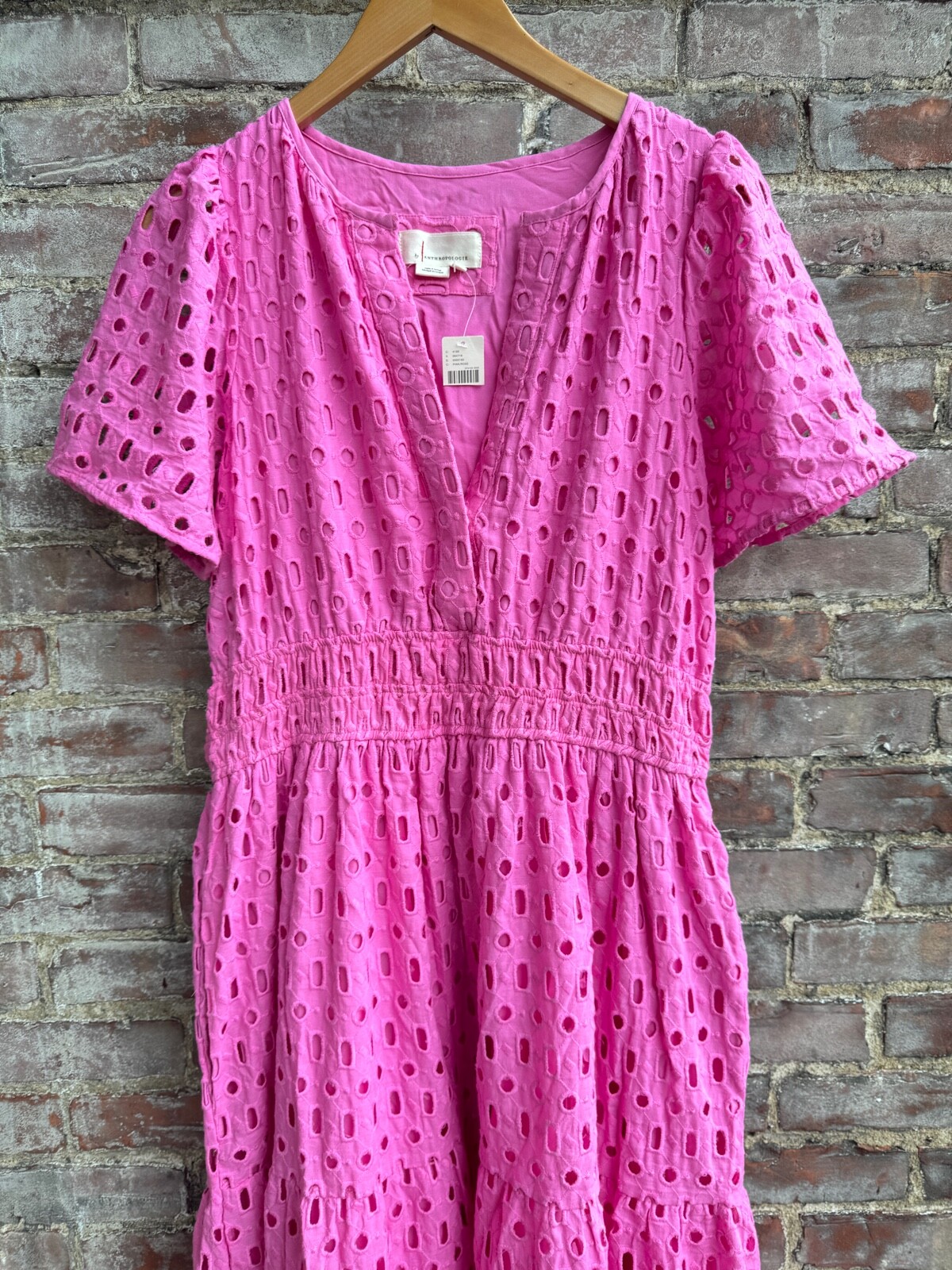 NWT Anthropologie Somerset Maxi Dress Eyelet Brown White Blue Yellow Pink