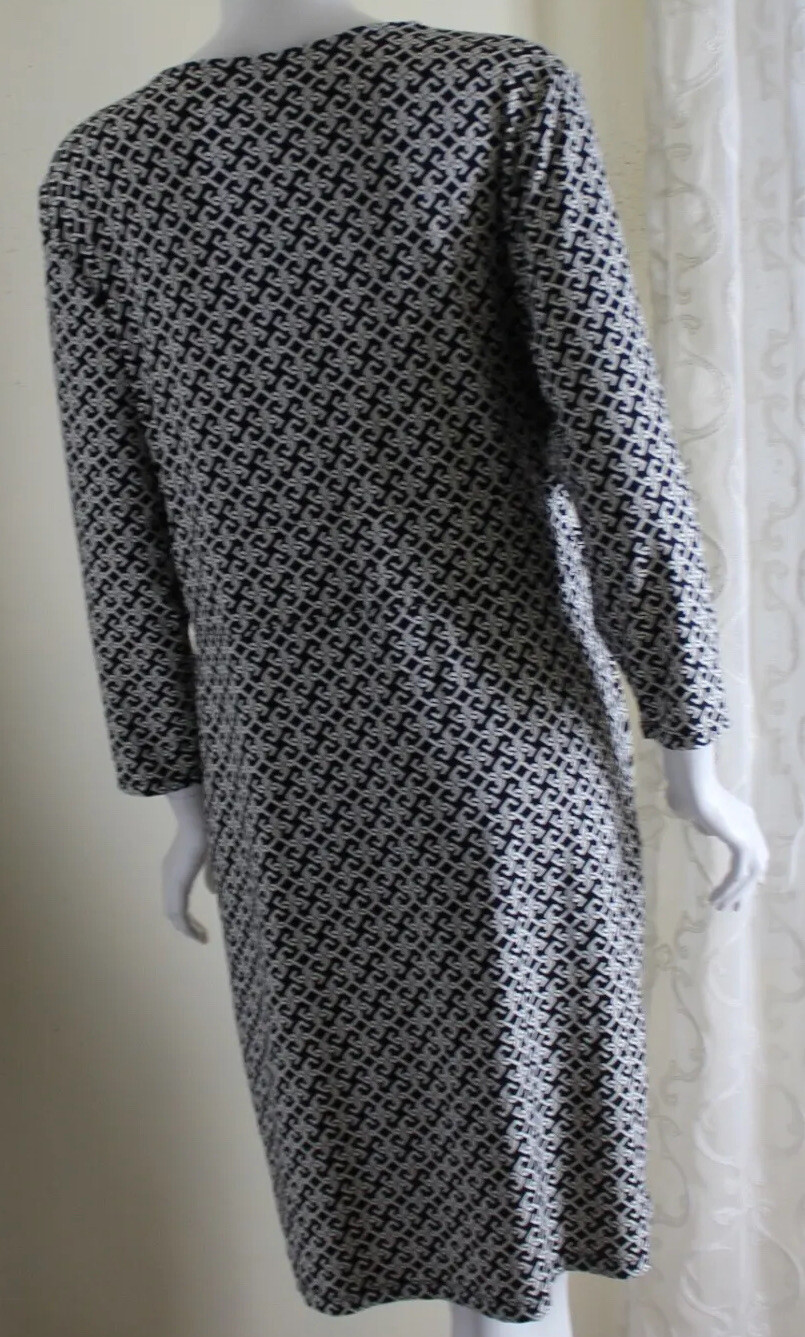 Talbots Sz XL Faux Wrap 92% Nylon 8% Spandex Lux Stretch Knit Dress