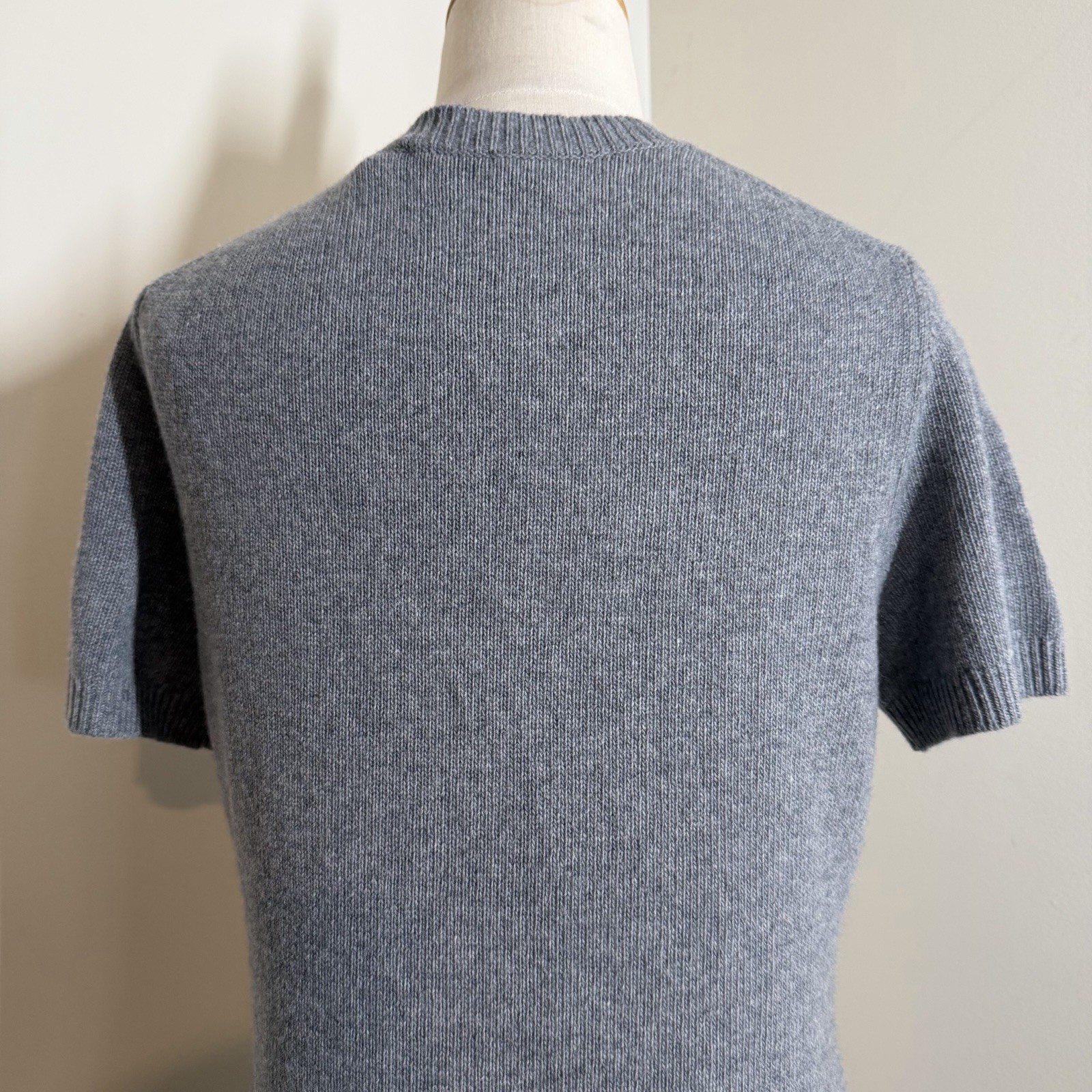 Theory Grey Wool & Cashmere Blend Fabric -SZ M- Short Sleeve Knit Dress Stretch