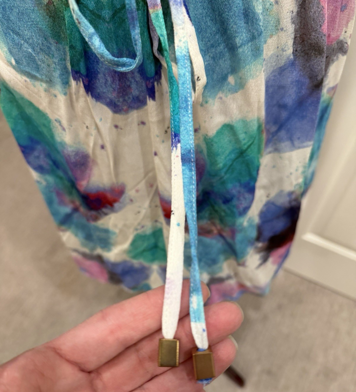 Desigual Abstract Watercolor Kimono-Sleeve Dress 38 S Artsy Made in Portugal