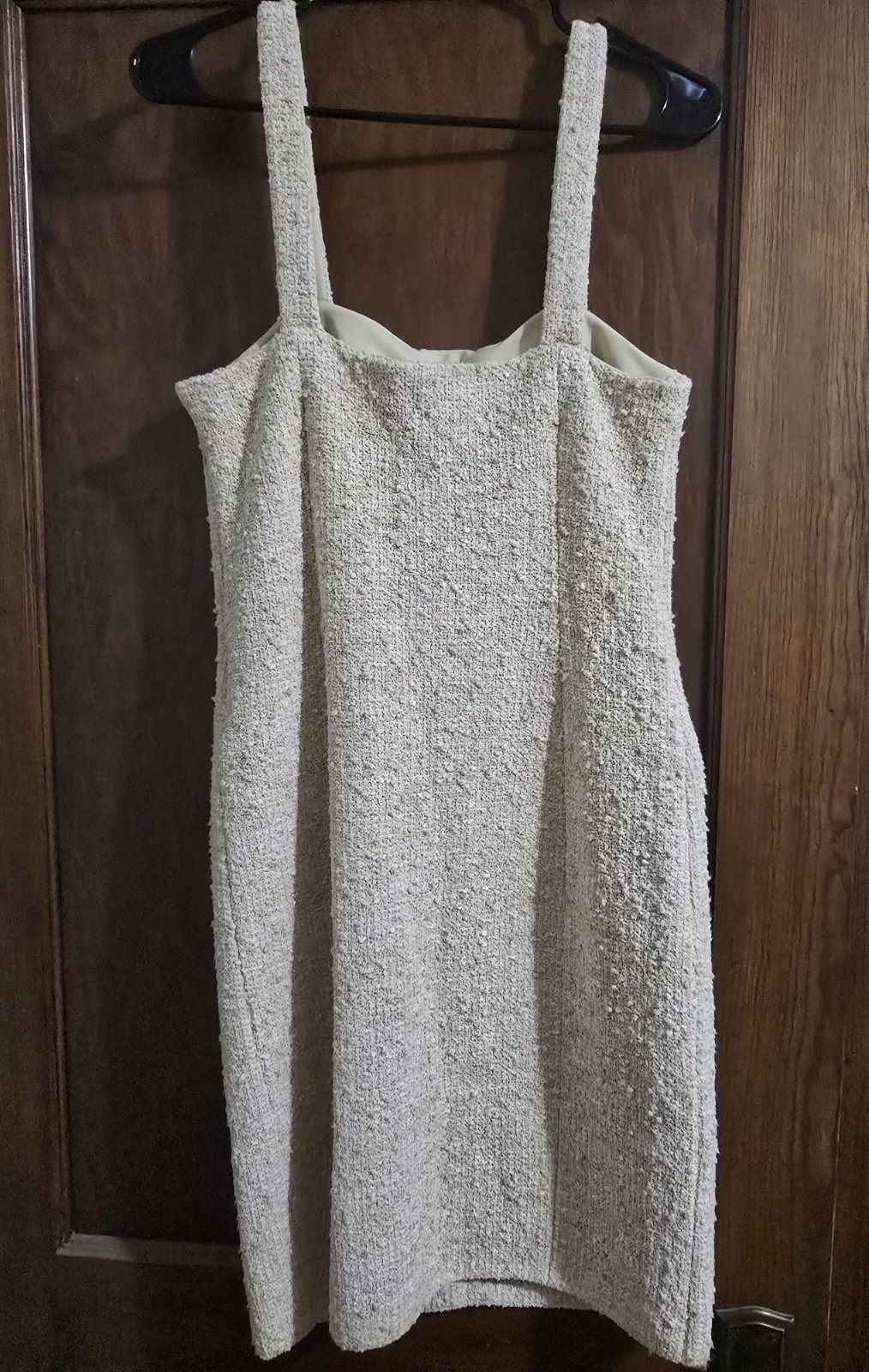 St. John Tweed Sleeveless Square Neck Dress w/ Buttons Pockets Knee 6 K1180B1