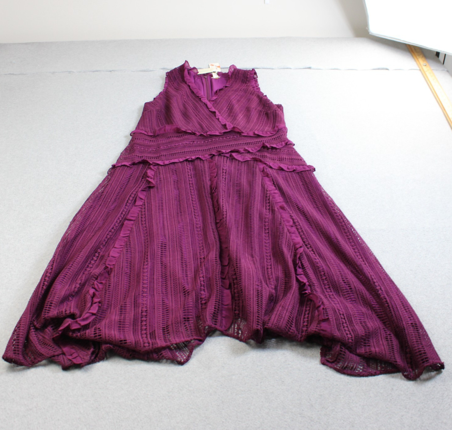 Sundance Dress Women XL Purple Emma Lynn Ruffle Maxi Long Romantic Boho Coastal