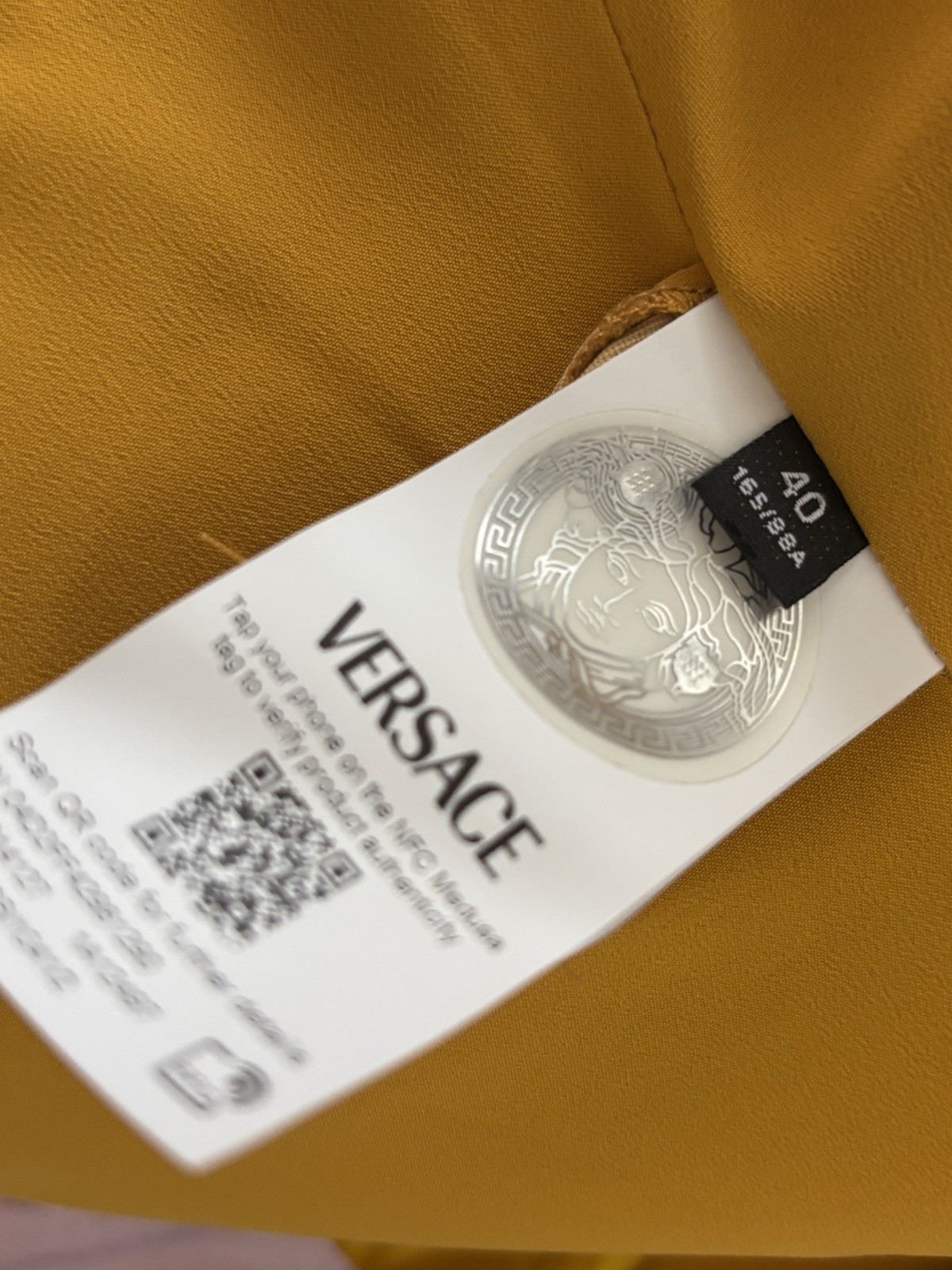 Versace Gown Medusa Liquid Jersey Sz 40 Italy US 4 Marigold $4490