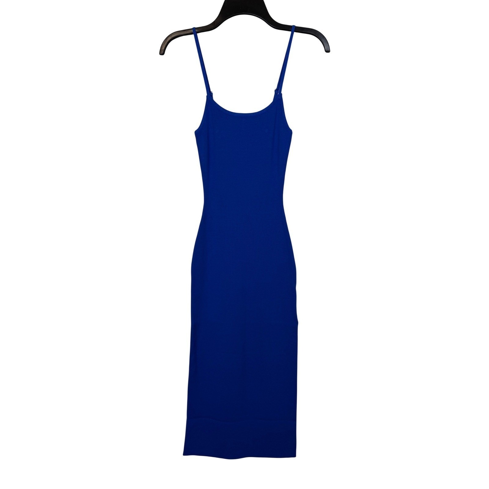 Hera Collection NWT Ribbed Bodycon Midi Women’s D Size S Royal Blue Side Slit