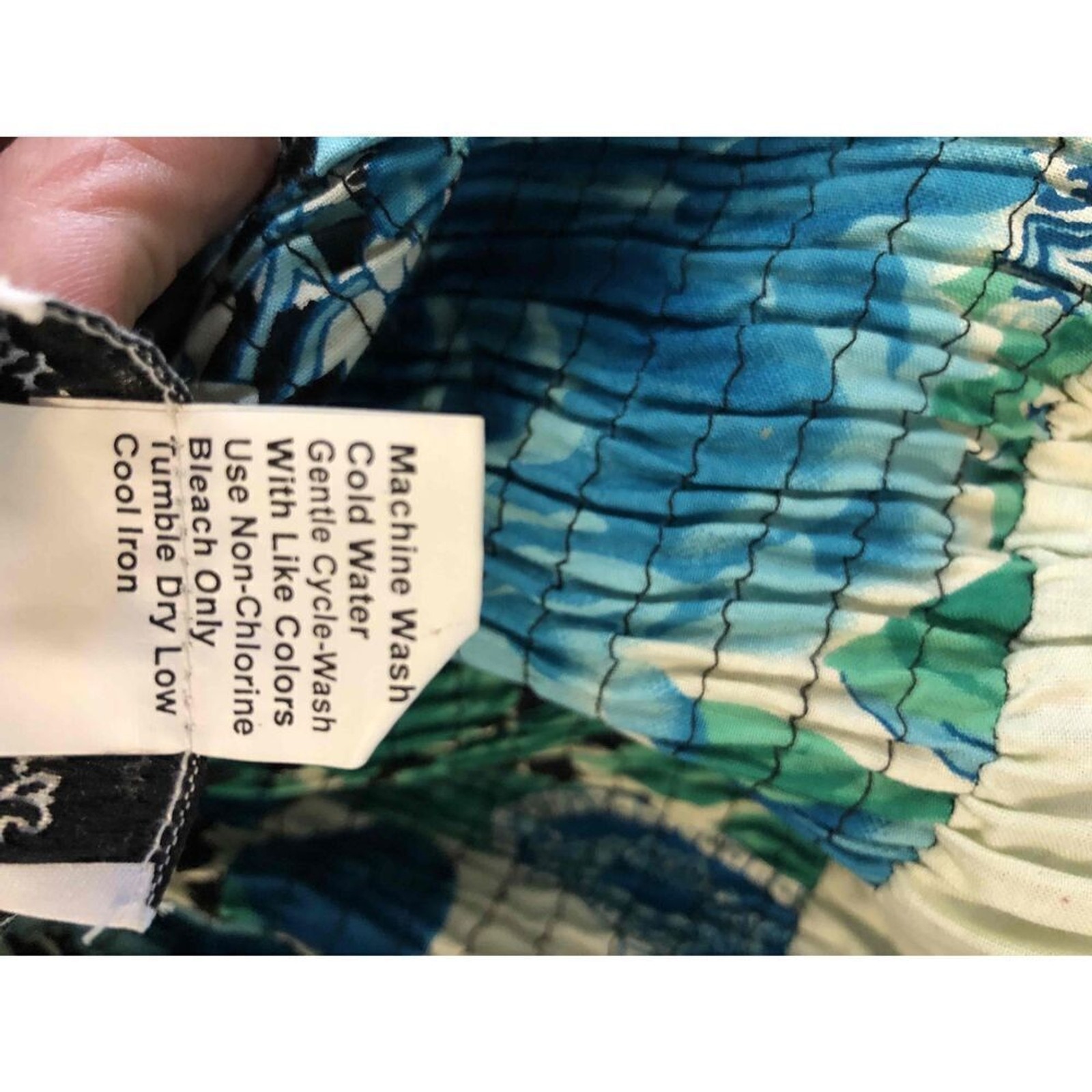 Anthony Richards Floral Square Neck Smocked Sundress Sleeveless Cotton Size LP