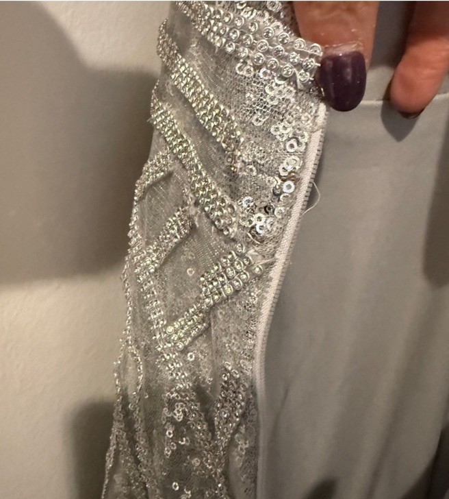 NEW JOVANI 62305 Elegant Silver Evening Gown