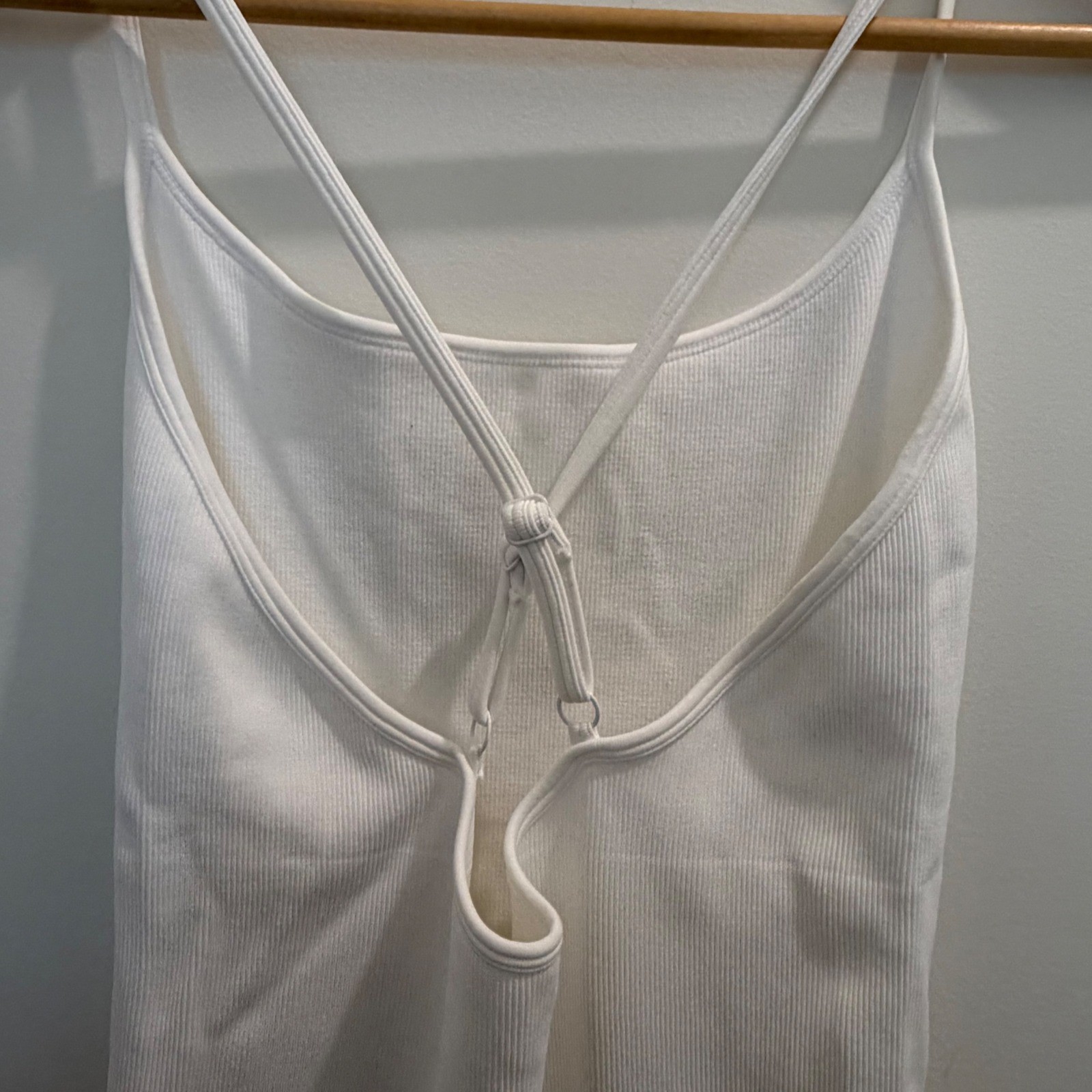 OQQ White Ribbed Ruffle High Low Midi Dress XL Strappy Back Slit Sleeveless