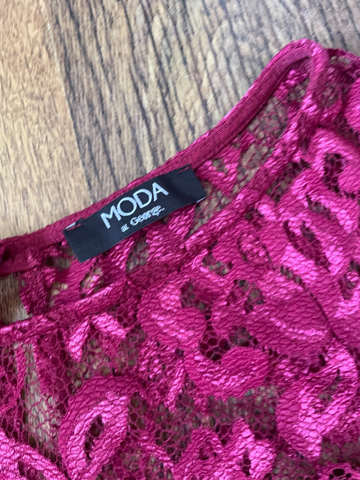 Moda by George burgundy bodycon dress with lace details uk 18 eur 46