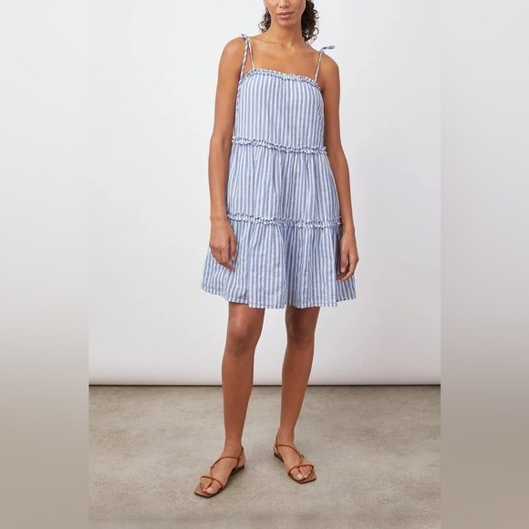 Rails Caralyn Striped Linen Blend Mini Dress in Lighthouse Stripe, Size XL