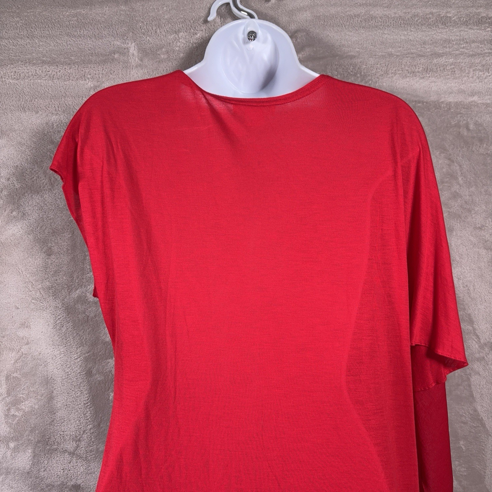 Helmut Lang Asymmetrical Shift Dress Womens Small Red Oversized Modal Knit