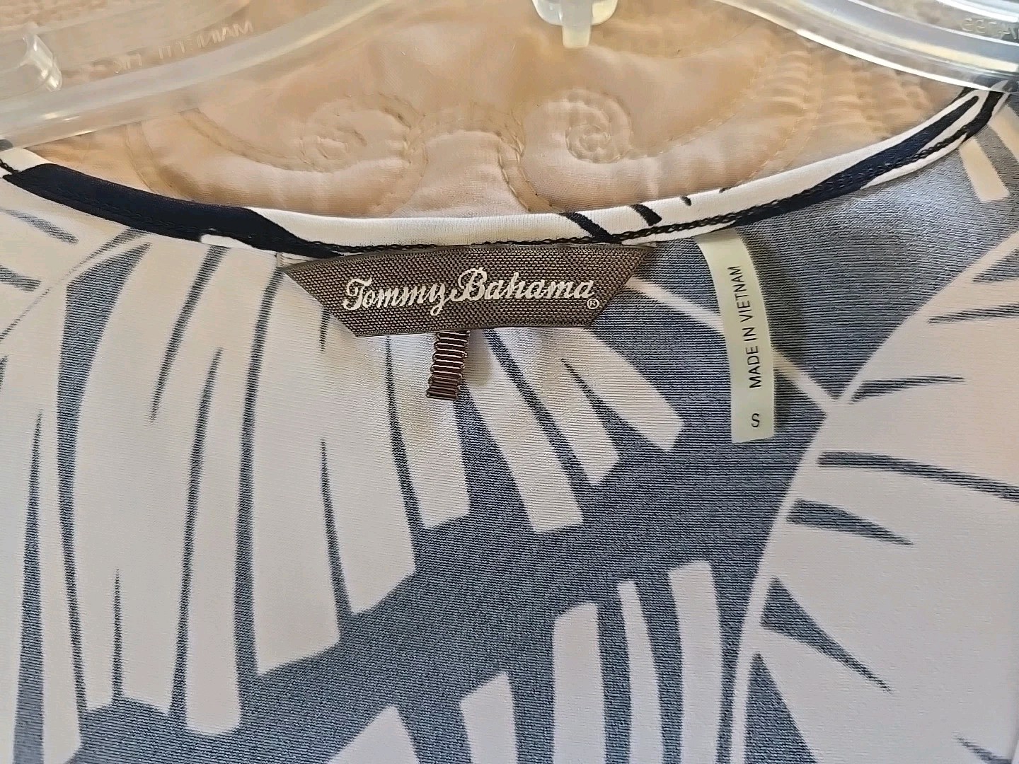 Tommy Bahama “S” Blue and White Leaf Pattern Sleevless Summer Dress